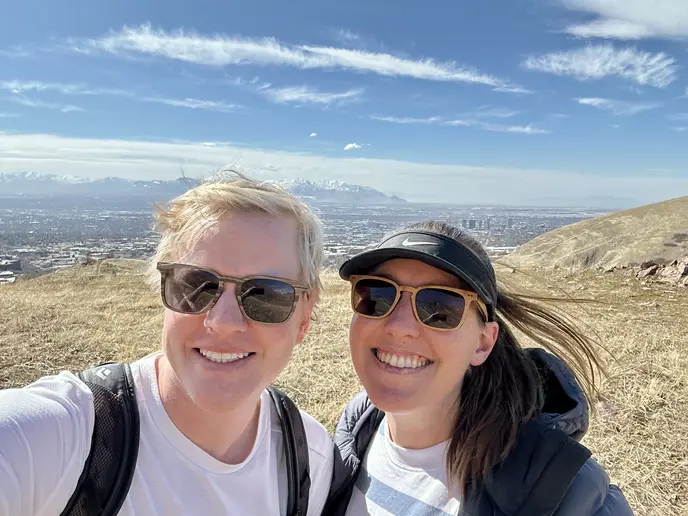 My wife and I hiking